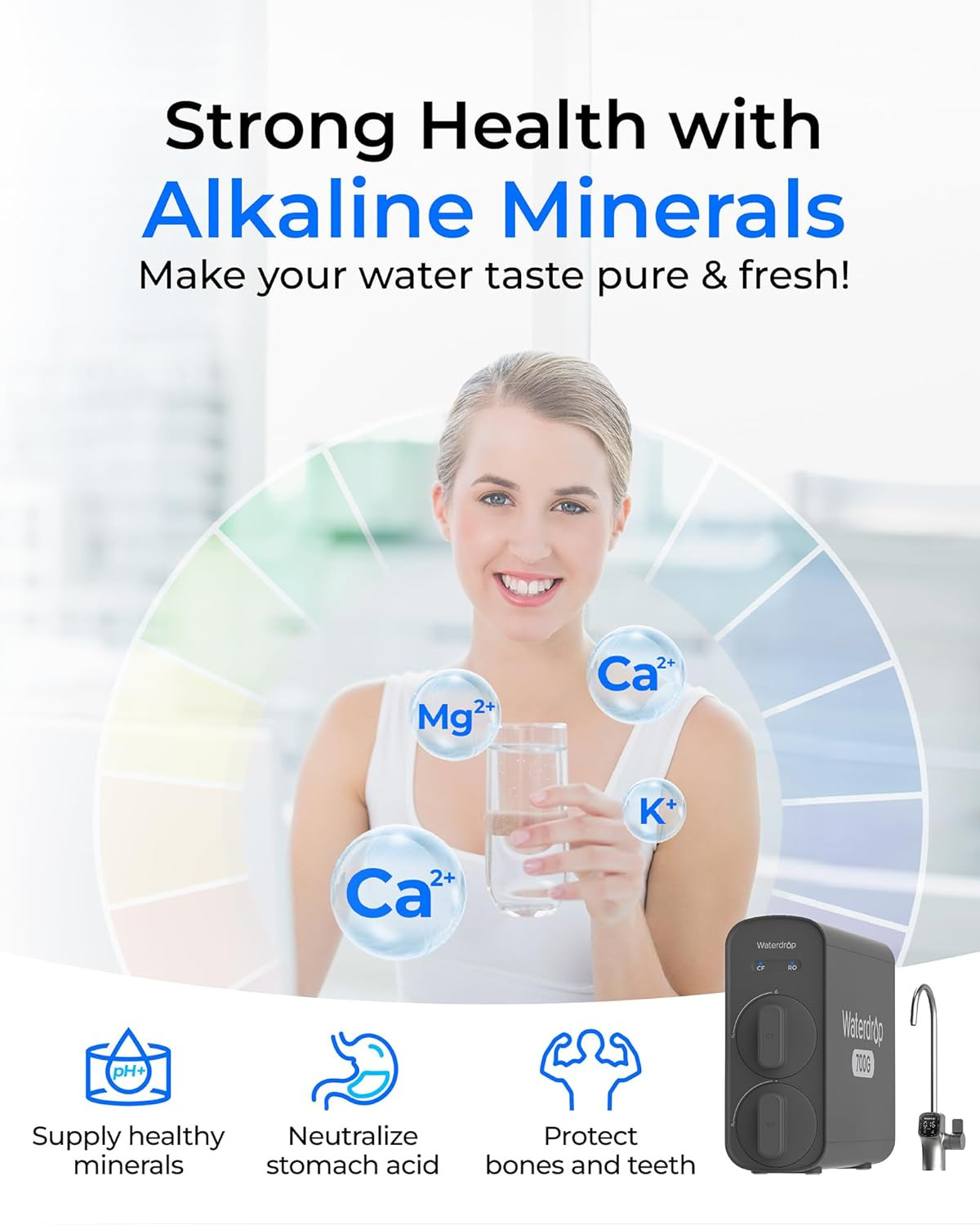 G5P700A Alkaline Mineral Ph+ Reverse Osmosis Water Filter, NSF/ANSI 58 & 372 Cer