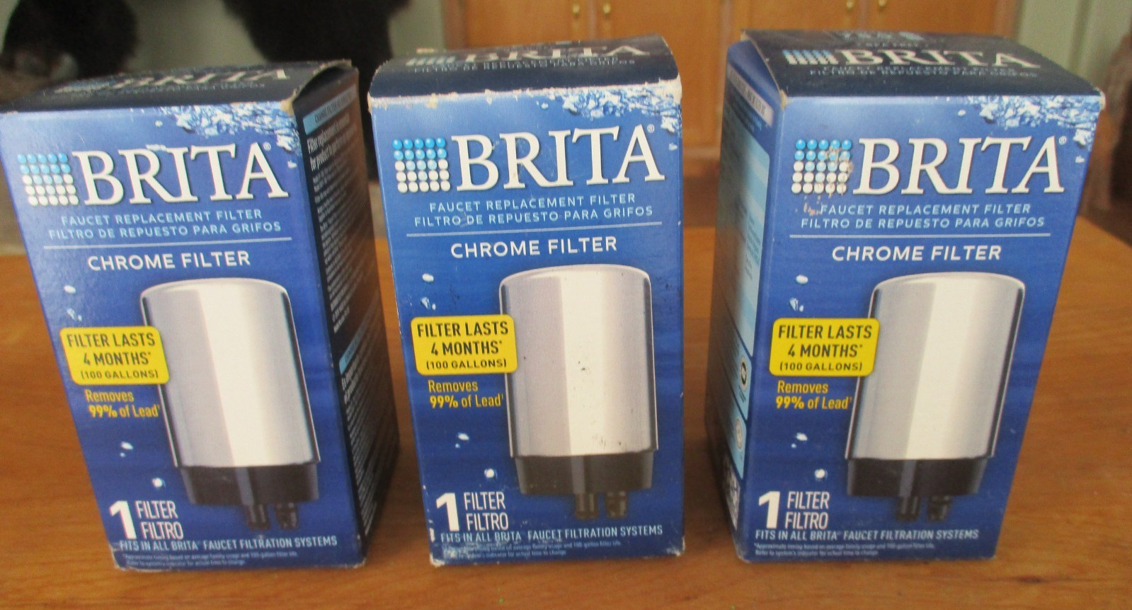 Brita Chrome Tap Water Faucet Replacement Filter 3 set