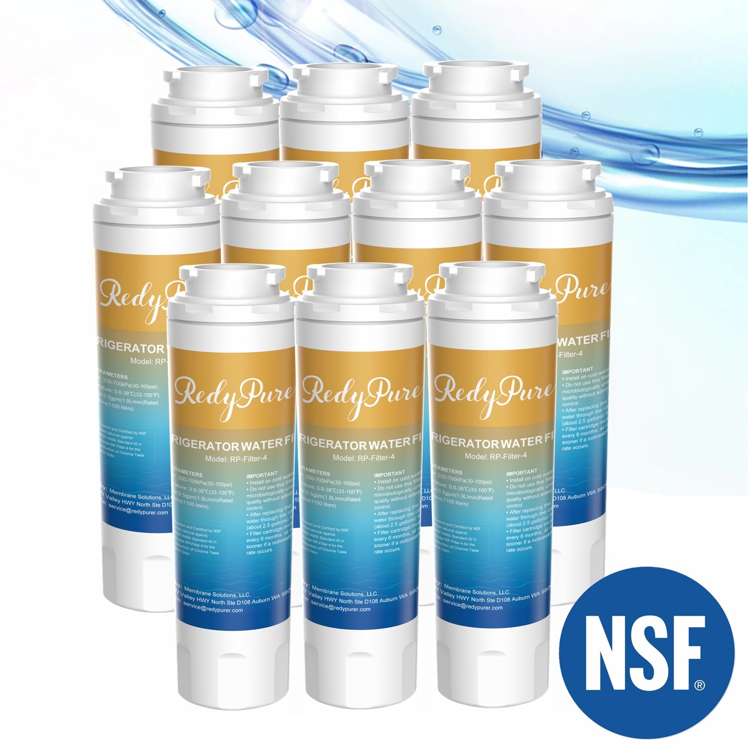 10 Pack Water Filter Fit for Maytag UKF8001 UKF9001 4396395 469006 Refrigerator