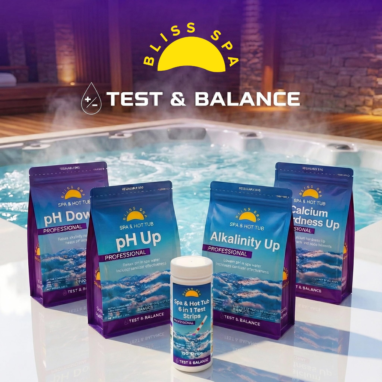 Spa Hot Tub Test Strips 6 in 1 (150 Strips), Easy & Accurate Testing…