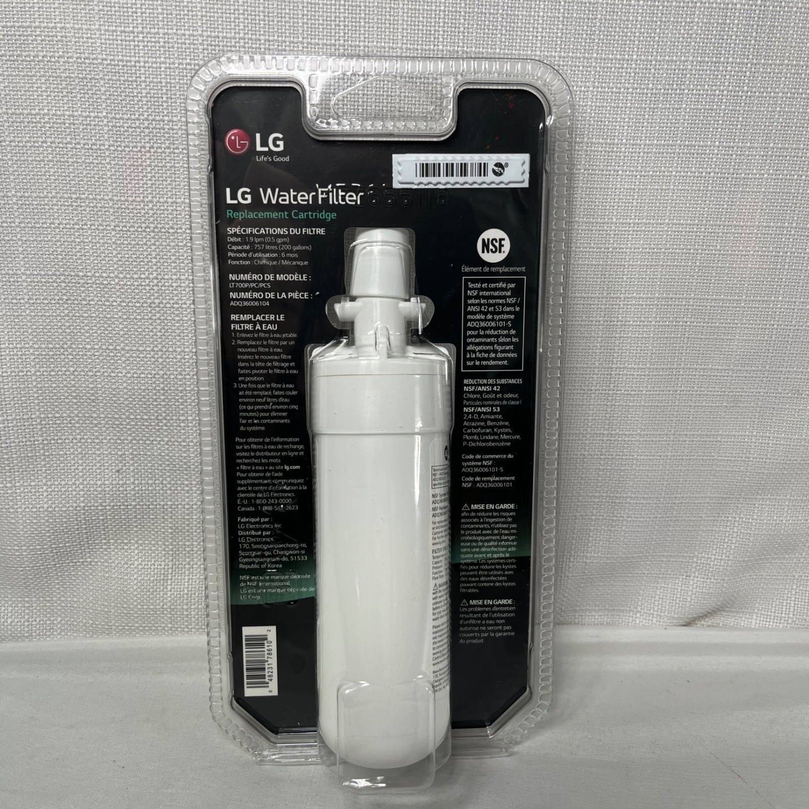 LG LT700P Refrigerator Water Filter ADQ36006104 Replacement Cartridge Genuine