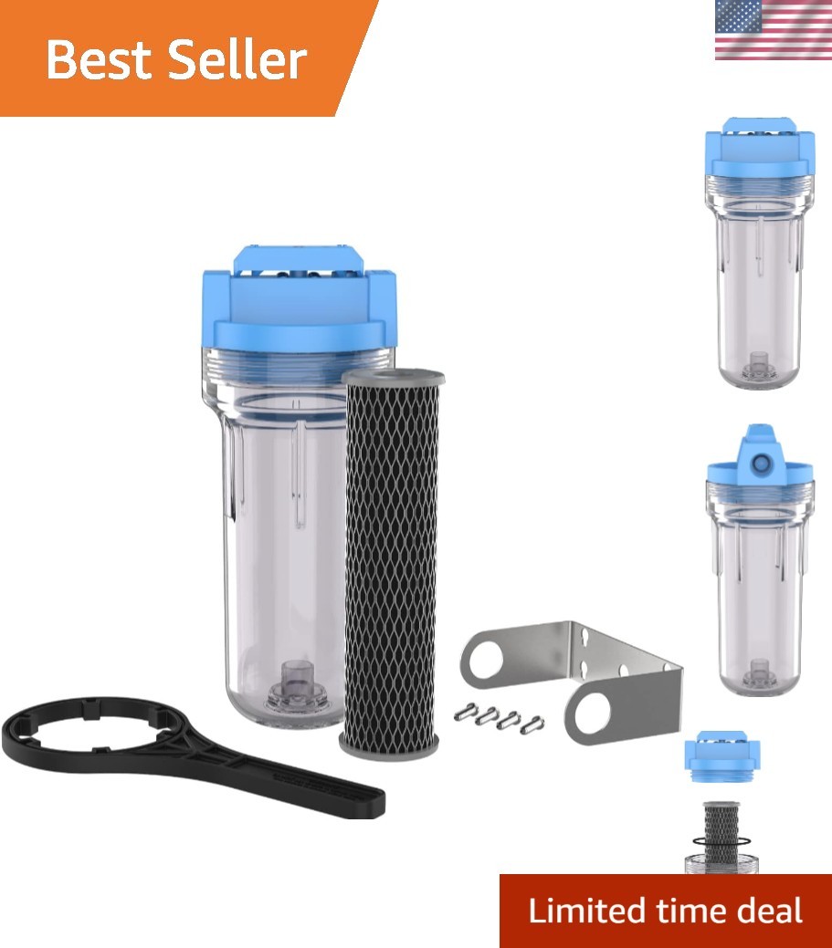 Filter System, 10″ Standard Whole House Water Filtration System with Built-in…