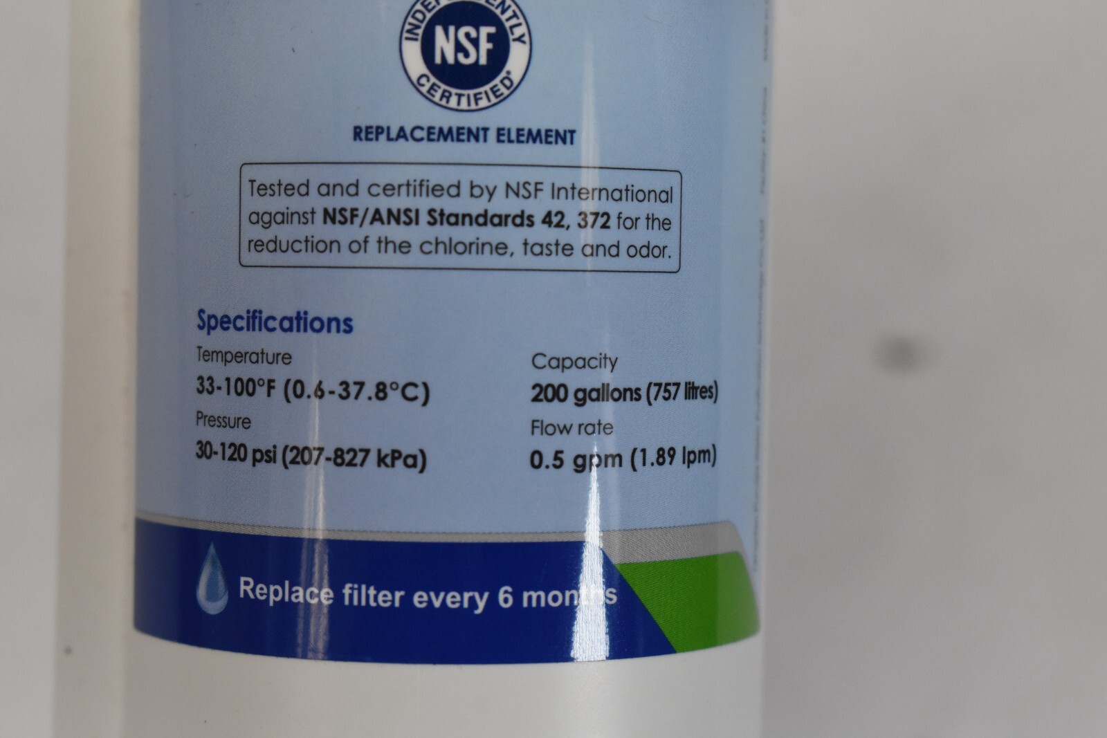 Cenmela Refrigerator Water Filter Replacement Element 30-120 psi CML006