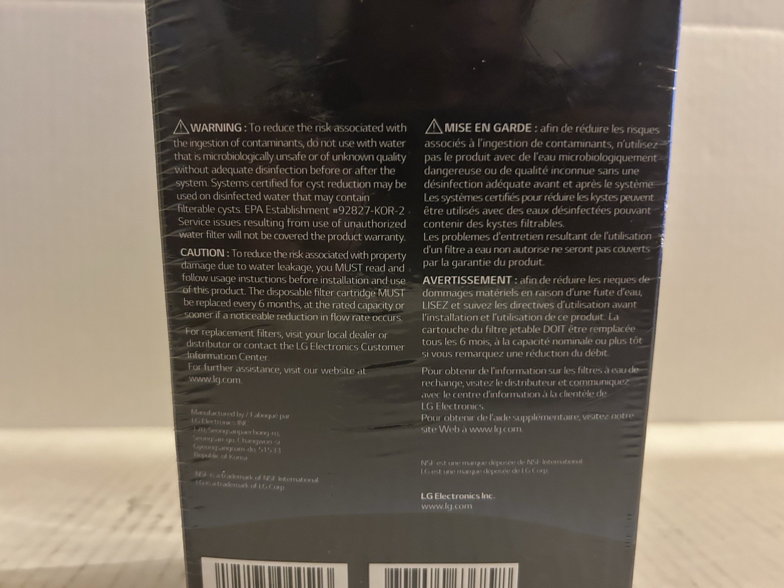 2pk LG Refrigerator Water Filter LT1000P2 Replacement Cartridge Genuine