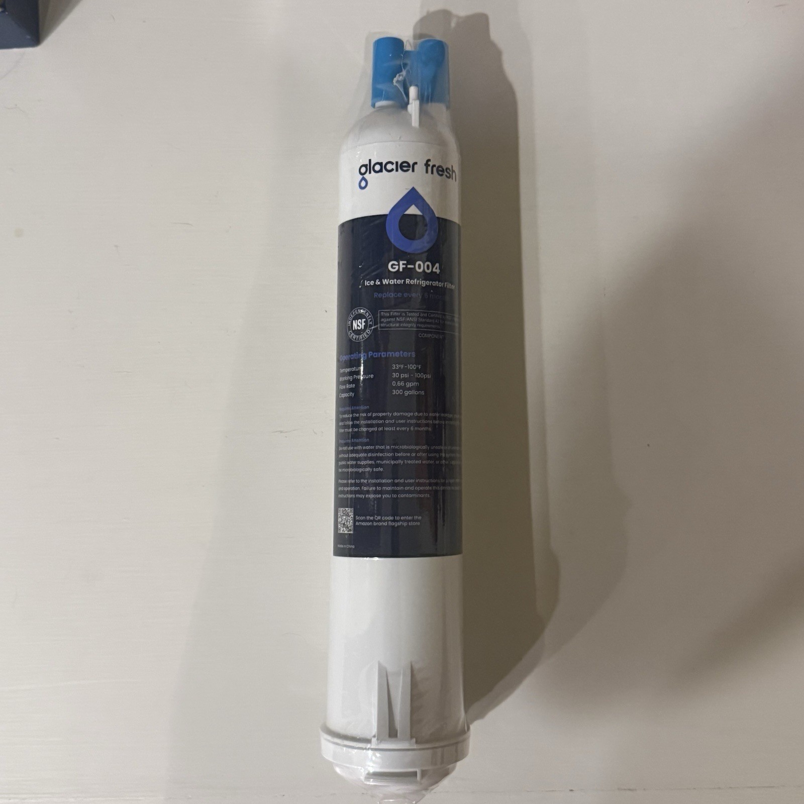 Glacier Fresh GF-004 Ice Water Refrigerator Replacement Filter 300 gal NEW
