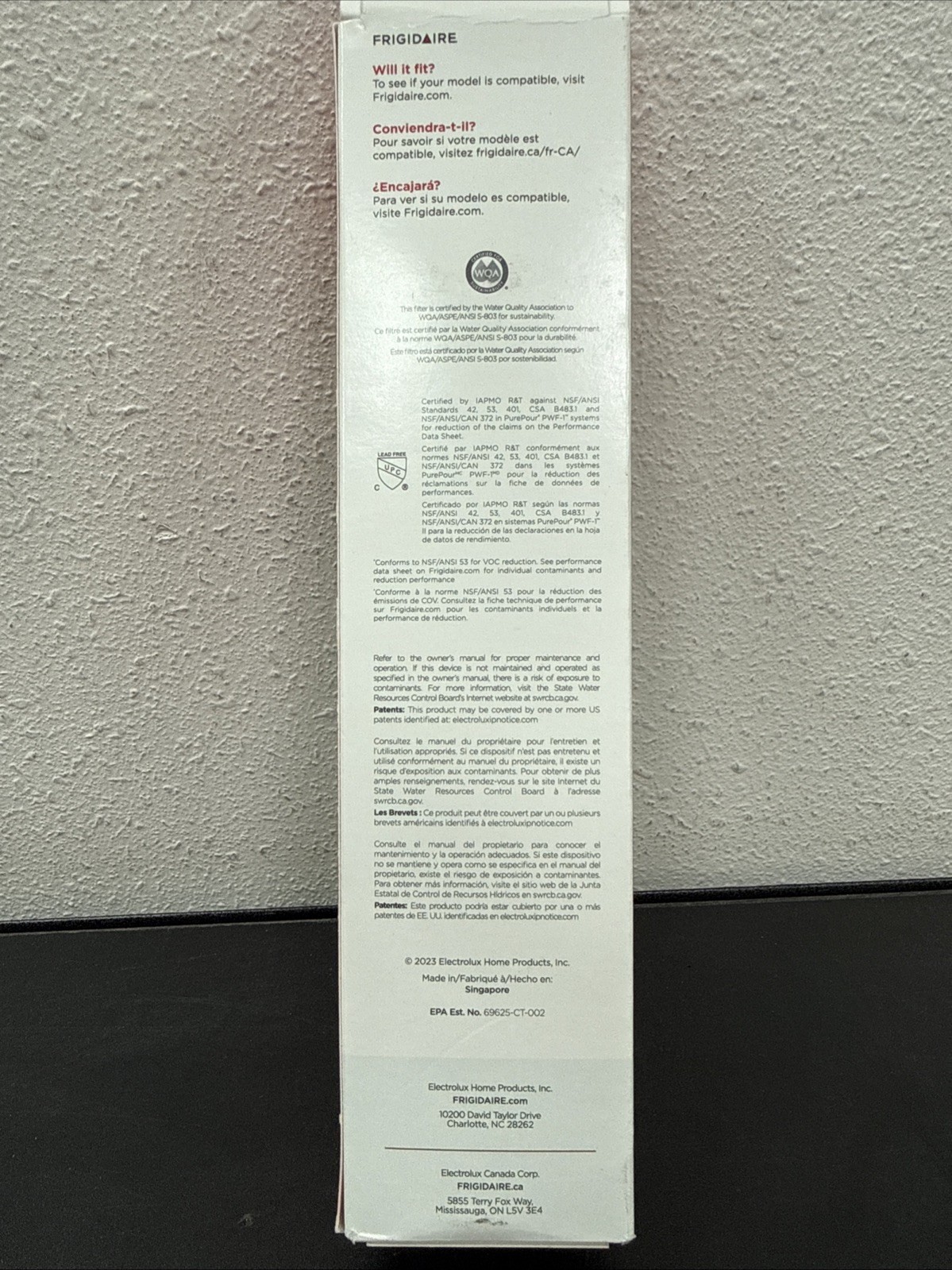 Frigidaire PWF-1 FPPWFU01 Refrigerator PurePour Water & Ice Filter