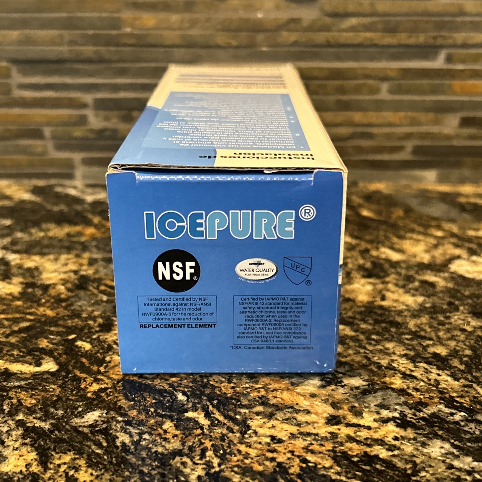 Golden Ice Pure Refrigerator Water Filter, #RWF1000A Sealed In Box