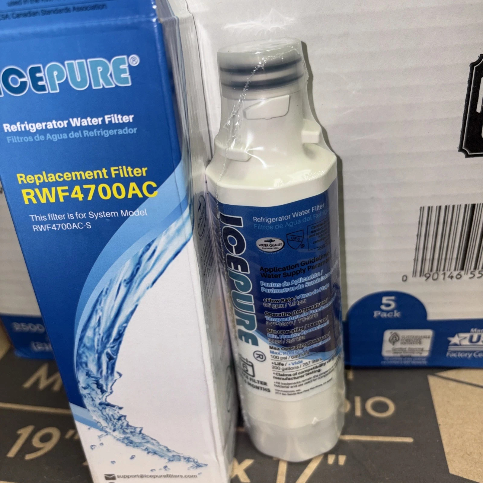 ICEPURE RWF4700AC Replacement Refrigerator Water Filter For LG/Kenmore