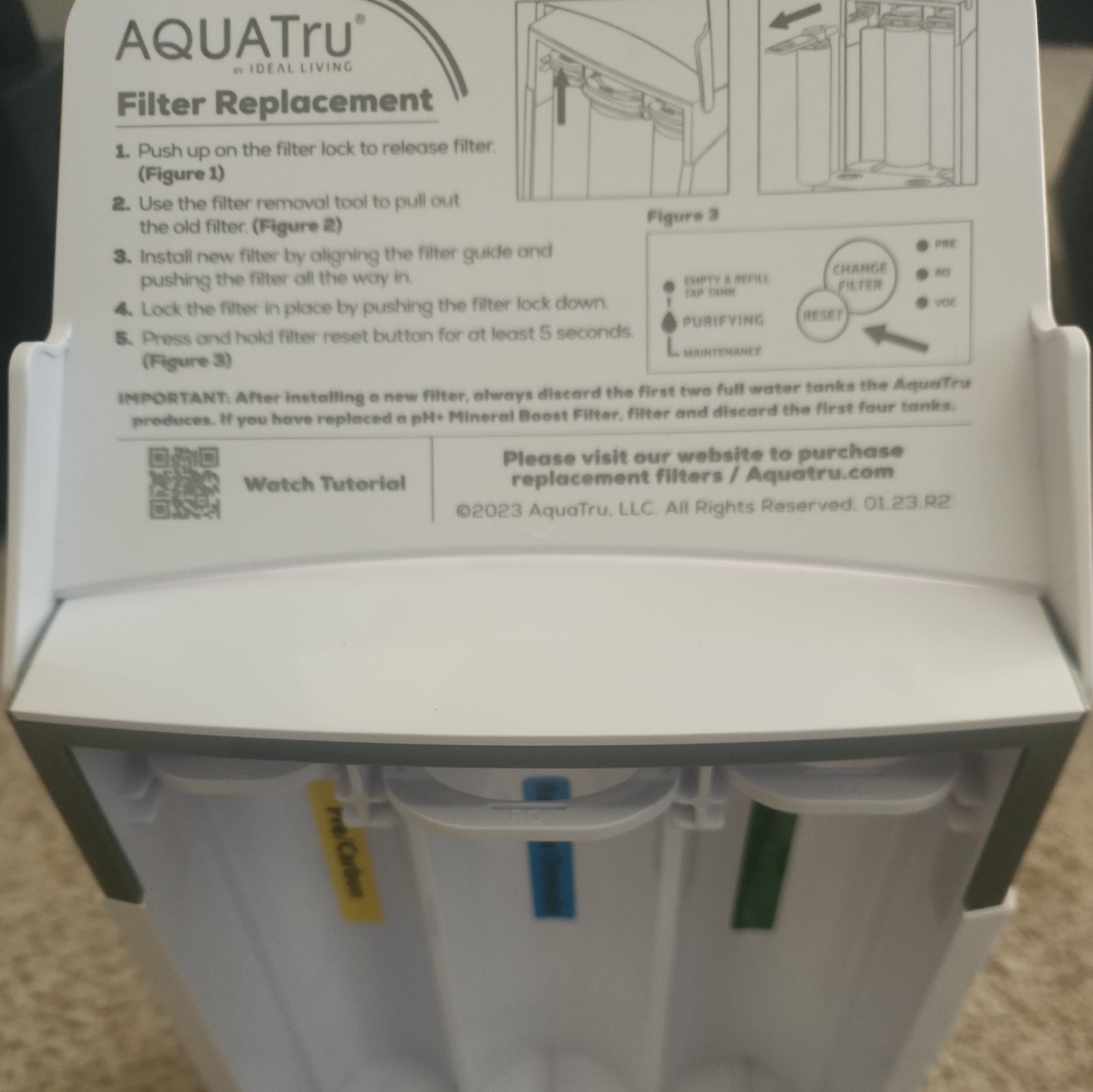 Base Only – AquaTru Carafe Countertop Glass Water Purifier – Model AT100