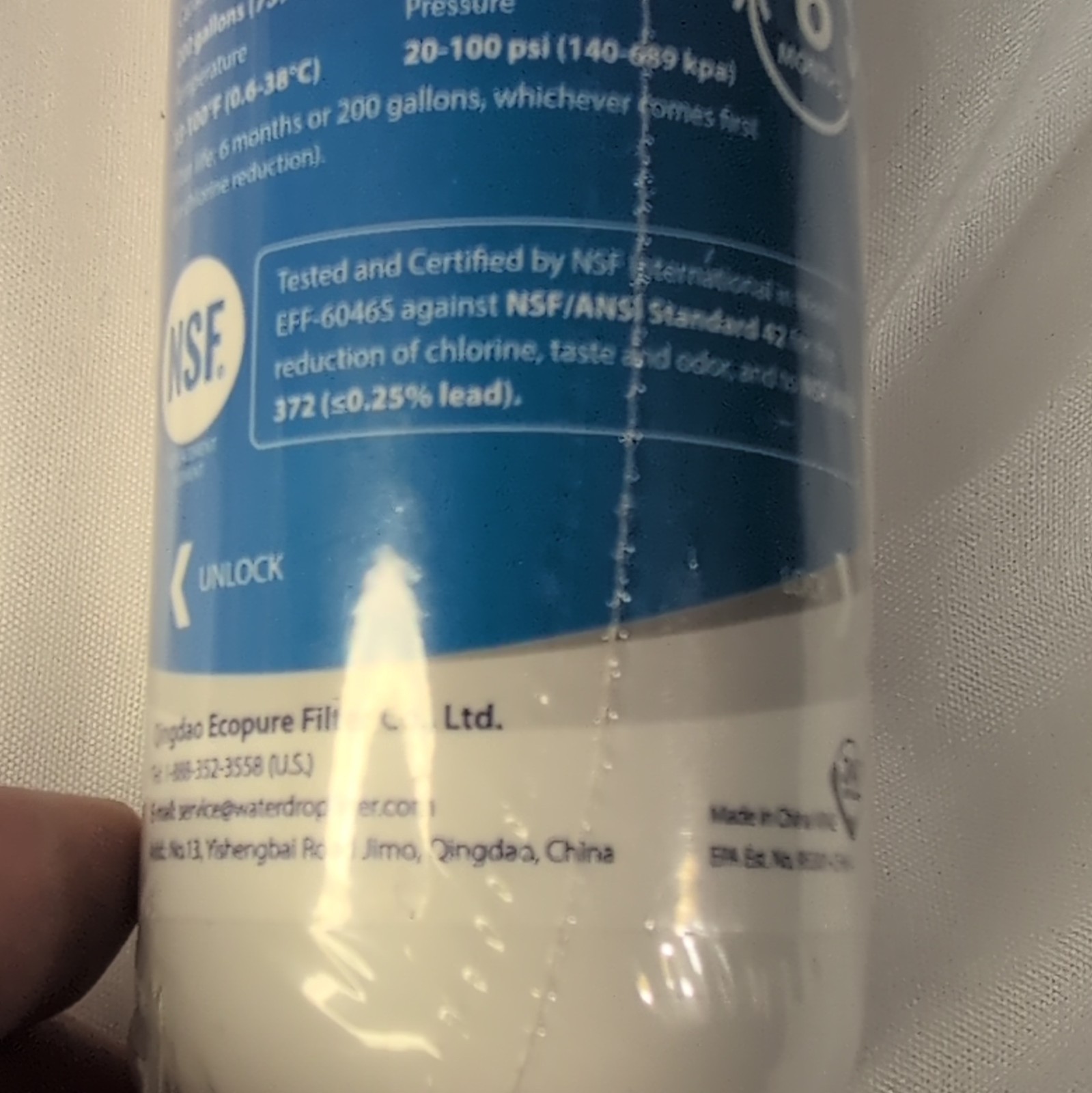 Waterdrop WD-F46 Water Filter for LG LT1000P LT1000PC LT1000PCS 200 gal