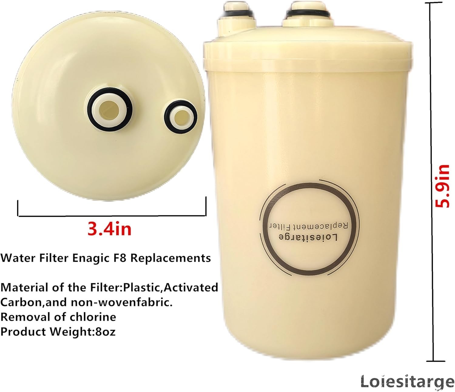 2-Pack Replacement Water Filter for Leveluk Kangen 8, Compatible with HG-N & K-8