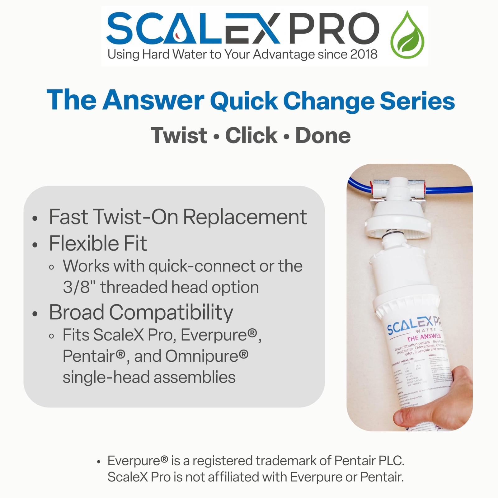 The Answer 10in Hard Water Scale Prevention Filter – Salt-Free NAC Technology…