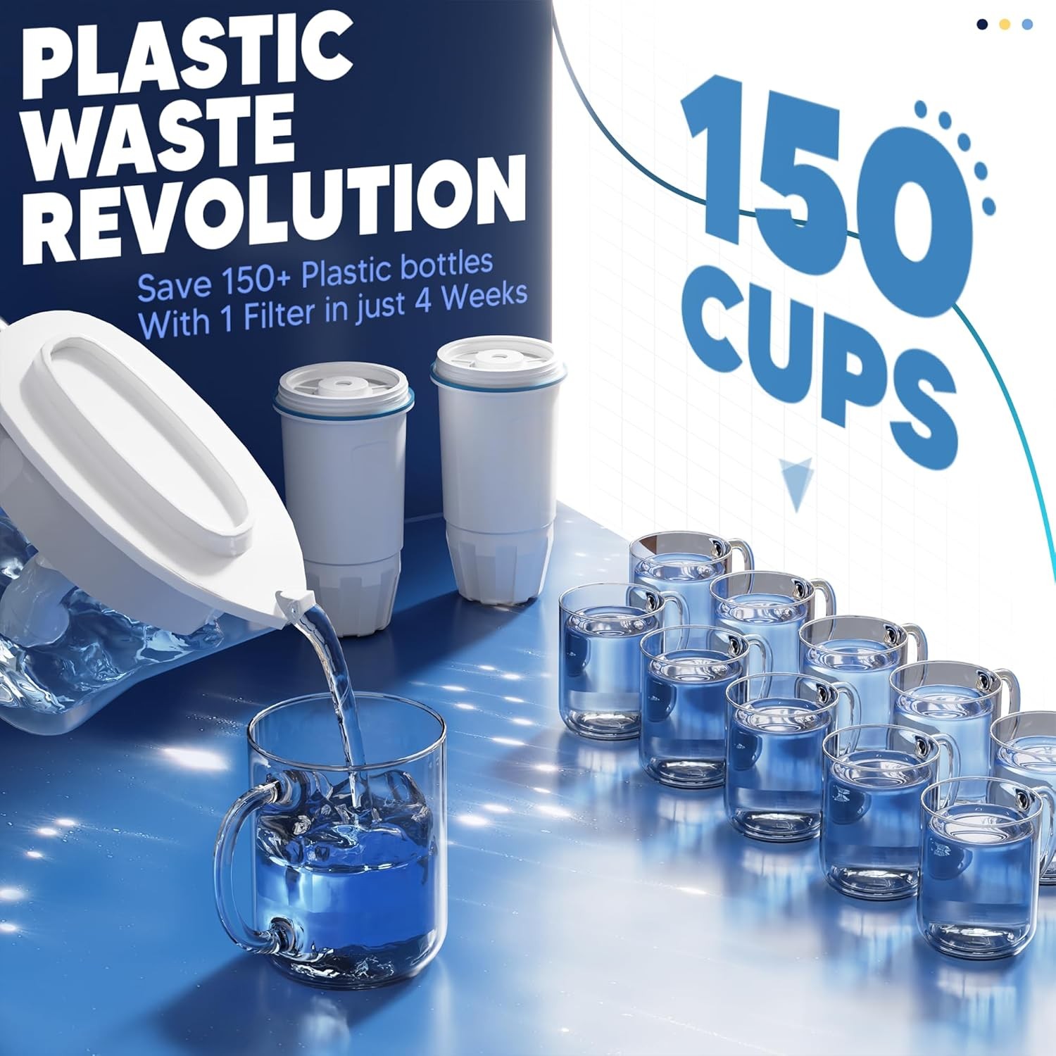 6x Water Filter Replacement for Zero Water ZR-017, ZR-001 Pitcher Water Filter
