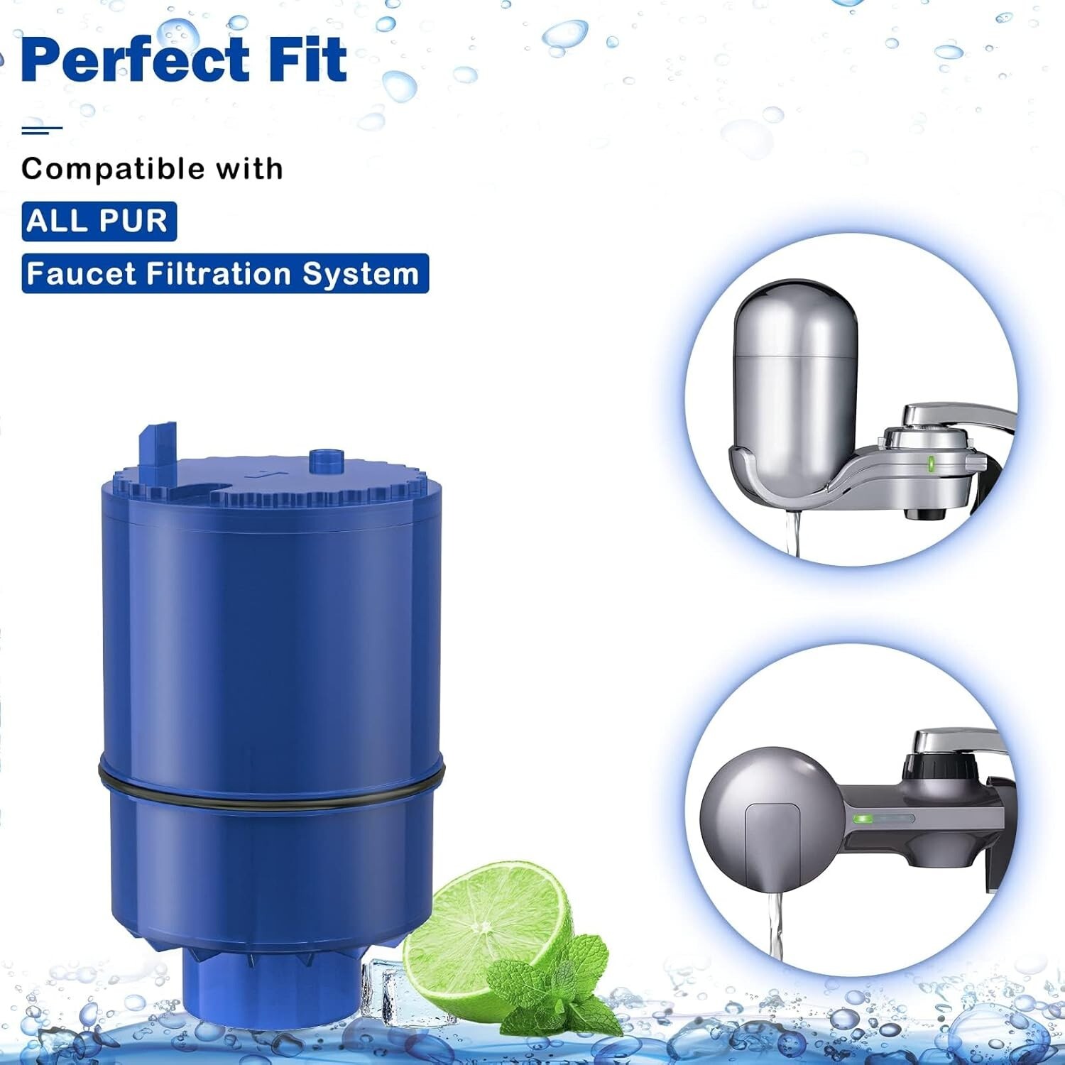 RF-9999 Faucet Mount Water Filter for Faucet Filtration System, NSF, 2/4/6 Pack