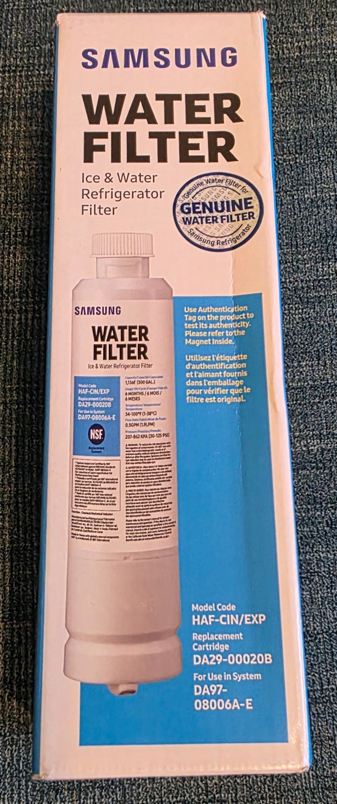 Samsung Water Filter HAF-CIN/EXP, DA29-00020B