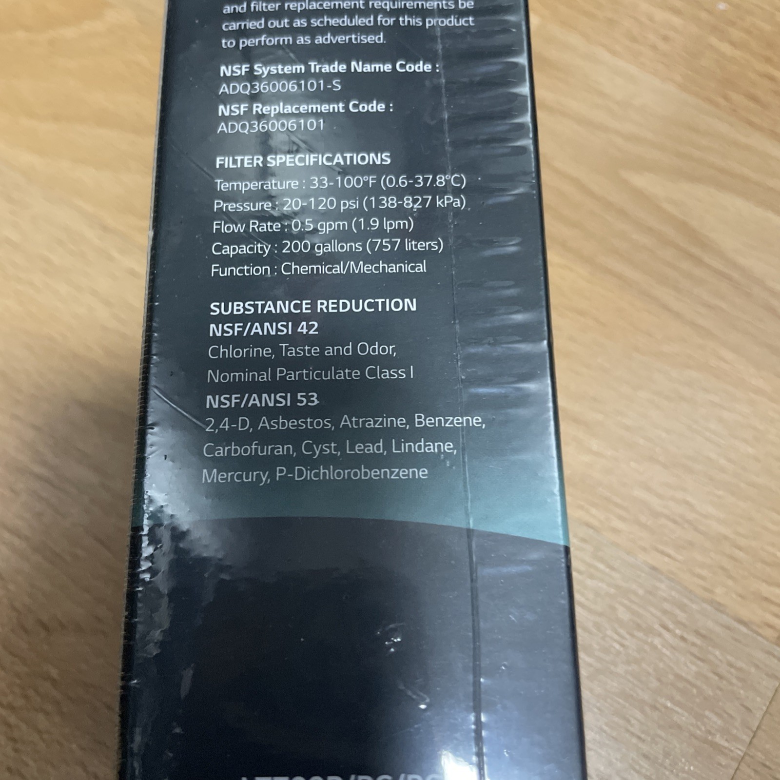 New Sealed LG LT700P Refrigerator Water Filter Replacement ADQ36006101, 1 Pack