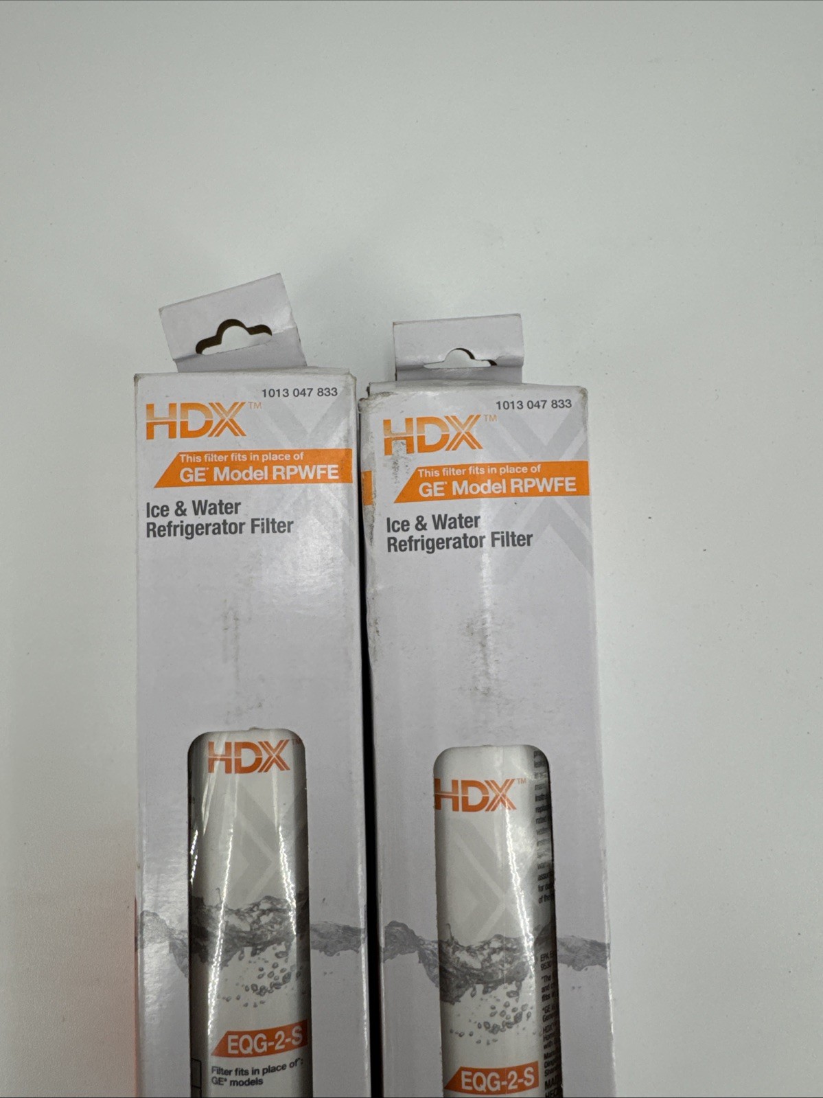 Lot of 2 HDX EQG-2-S Refrigerator Water Filter for GE Model RPWFE Fast Shipping.