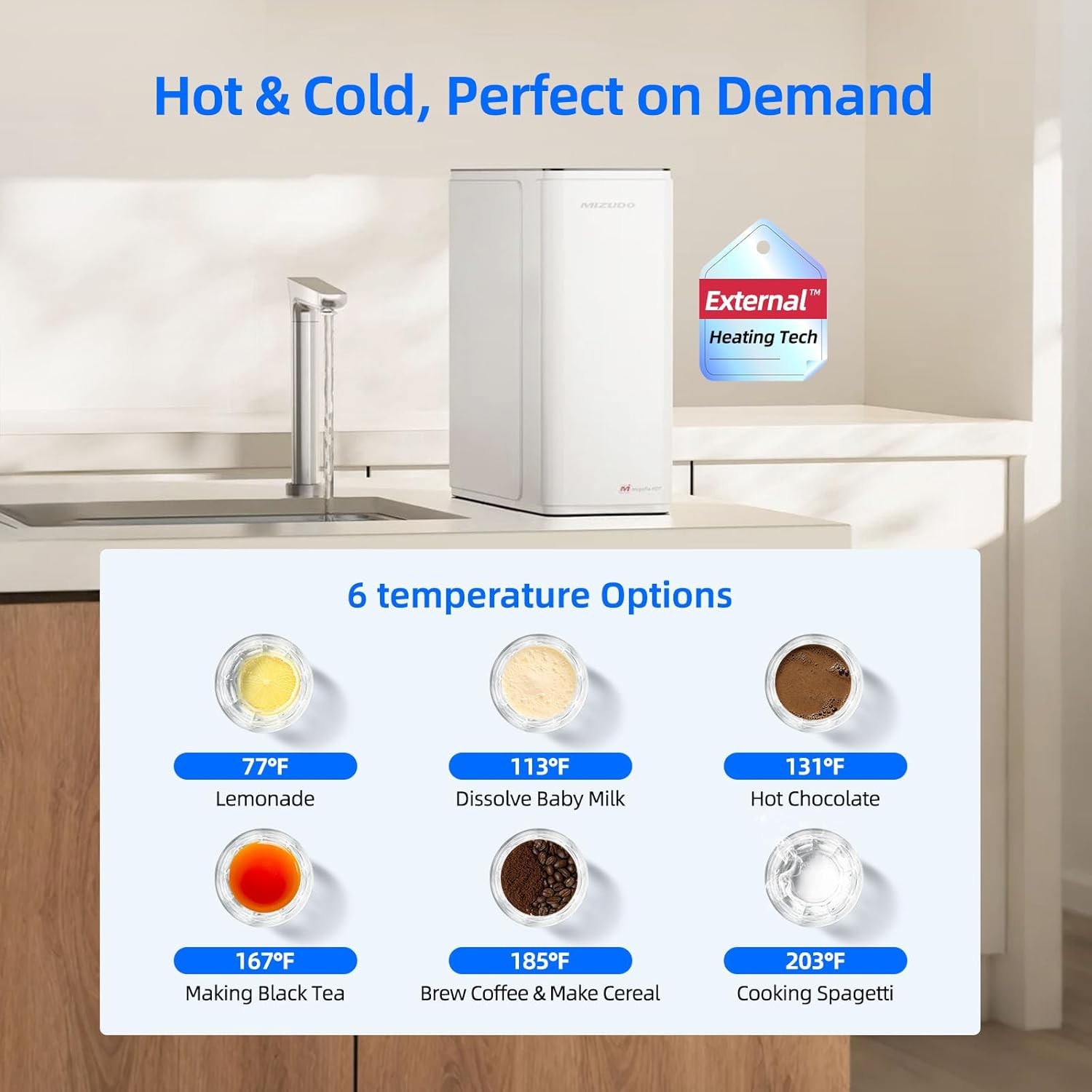 Used- 800GPD Reverse Osmosis System Instant Hot Water Dispenser 10-Stages 2-in-1