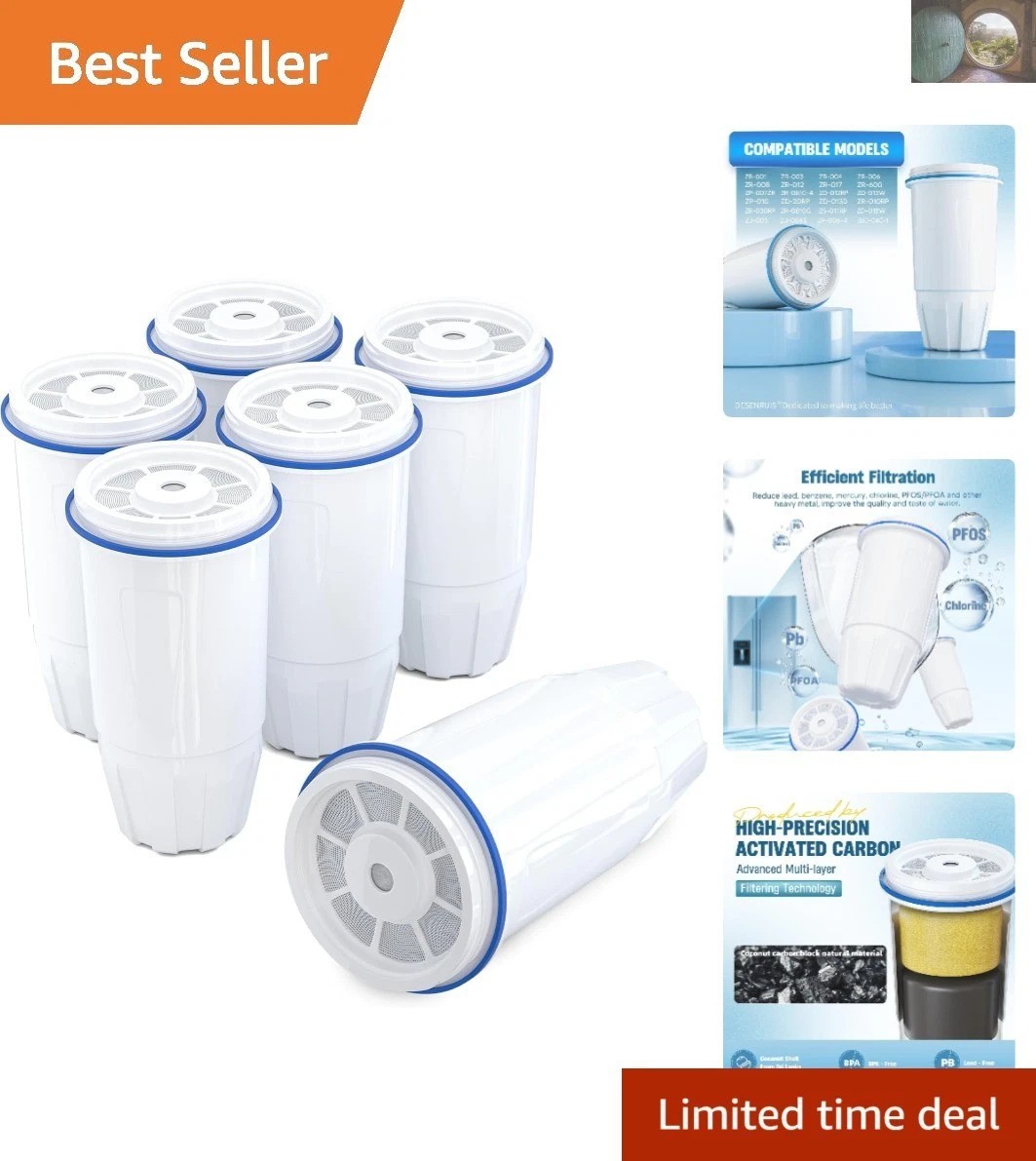 Upgraded Water Filter Set for ZR-001, ZR-004, and ZP-006—Pack of 6 Filters