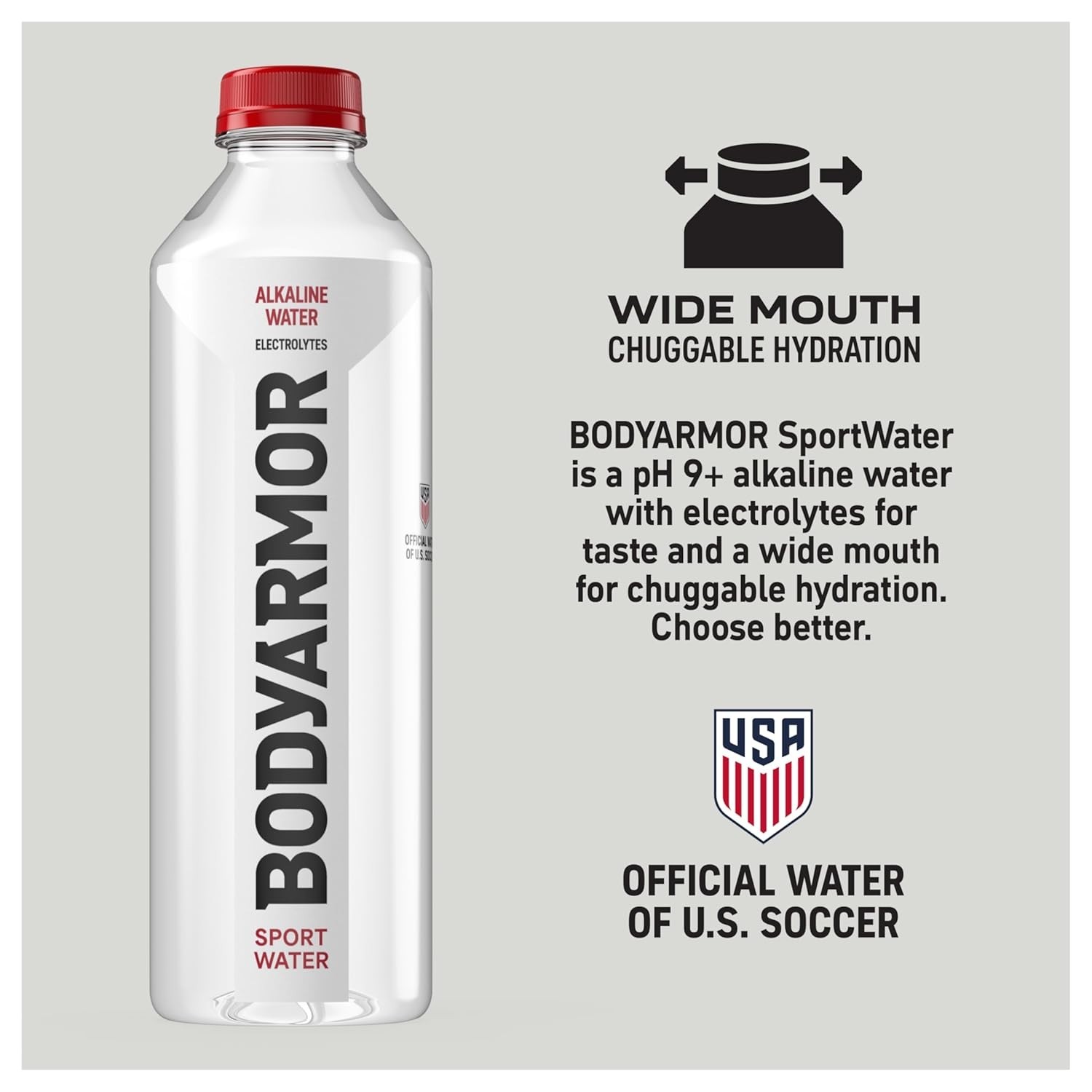 SportWater Alkaline Water, Electrolyte Drink, 12 Pack
