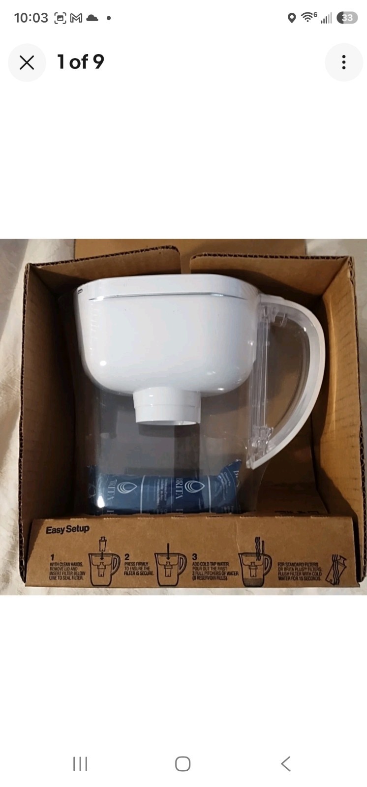 New Brita Metro Water Filter Pitcher 6-Cup White SmartLight w/ Elite Filter