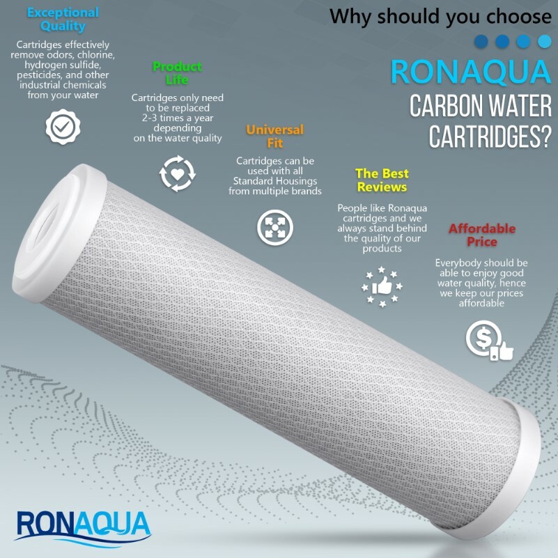 Big Blue CTO Carbon Block Water Filters 4.5″ x 10″ Whole House Cartridges