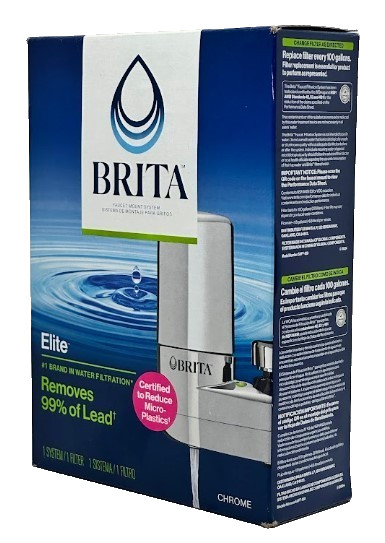 Brita Elite Faucet Mount Water Filter System Chrome | Removes 99% of Lead