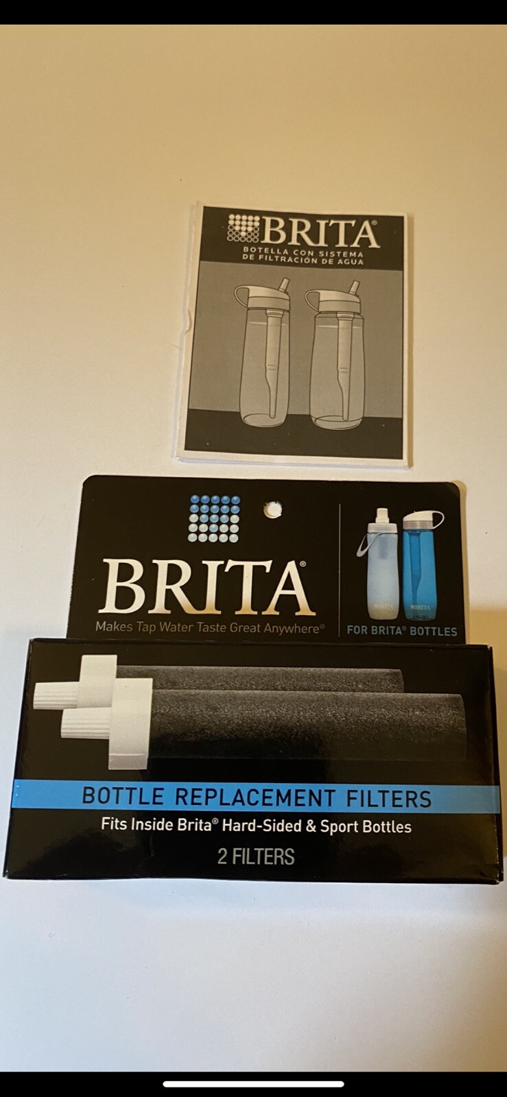 Brita Water Bottle Replacement Filter Hard Sided Sport Open Box-sealed 2 In Box