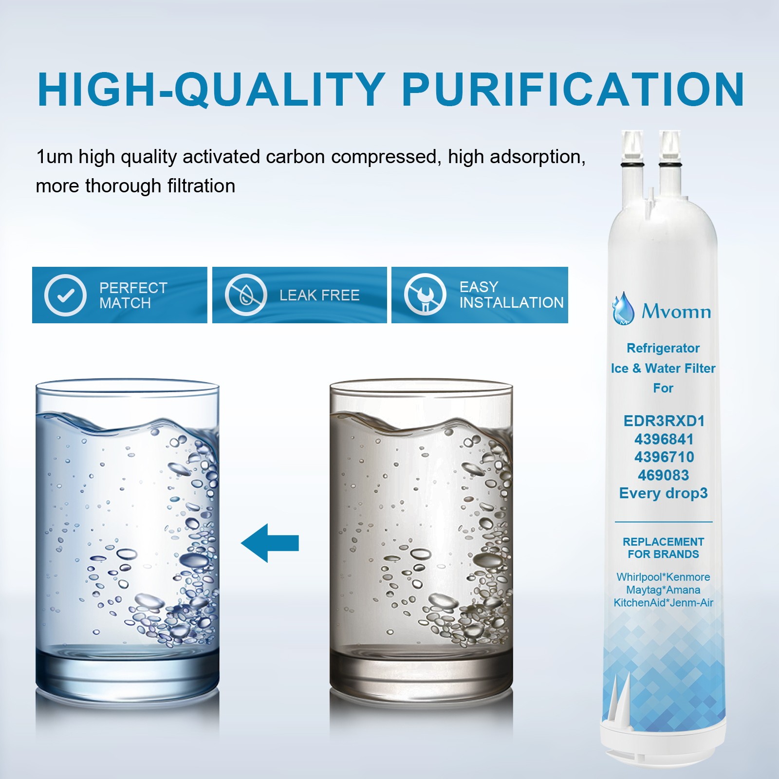 Mvomn Refrigerator Filter, Replacement for Kenmore® 46-9083, 46-9030, 6 Pack