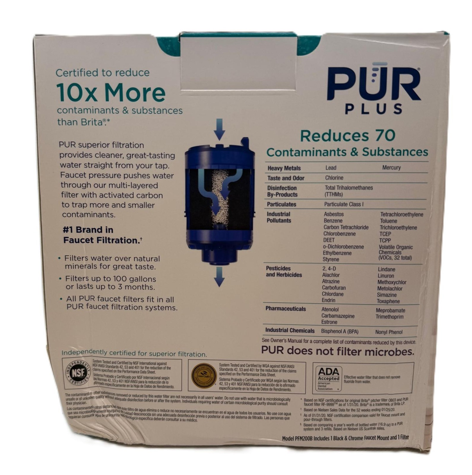 PUR Faucet Water FilterSystem PFM200B Black & Chrome – Filters 70 Including Lead