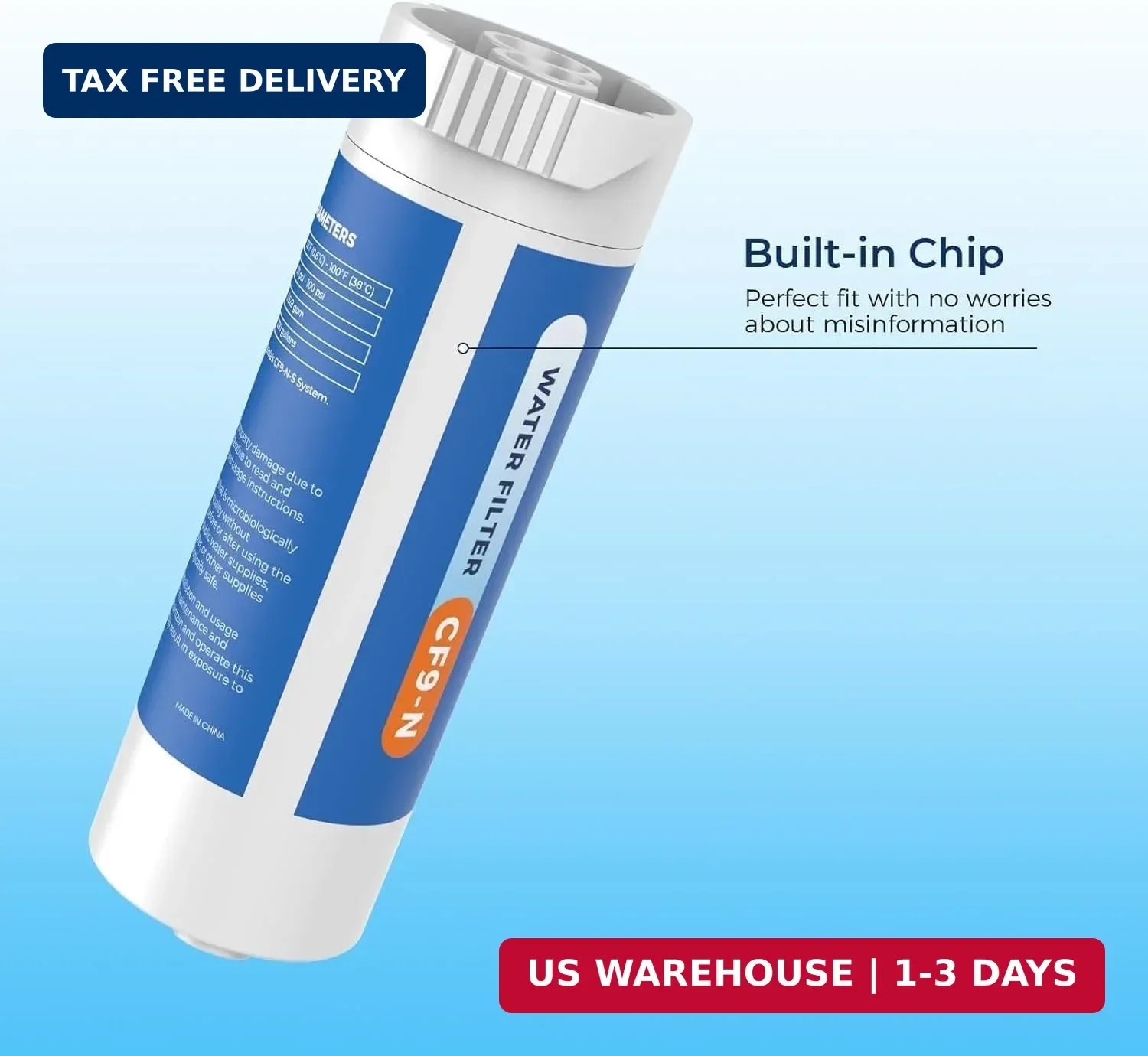 Crystala Filters Water Filter Compatible with XWFE (Built-in CHIP), Replacement