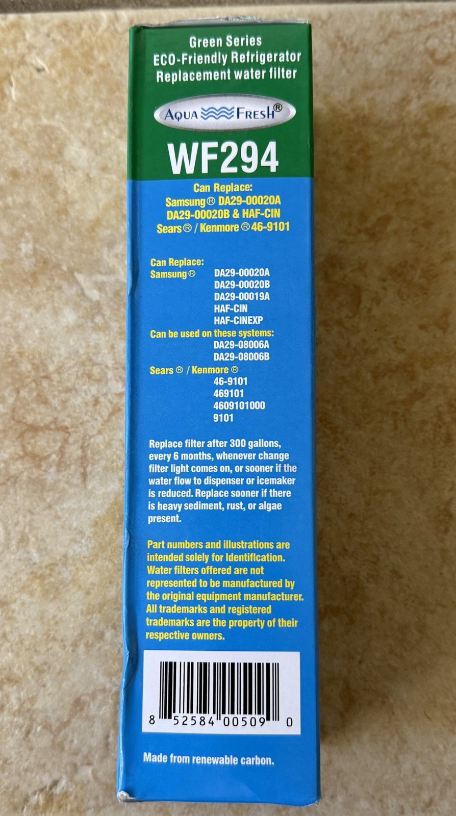 Aqua Fresh WF294 GREEN SERIES Refrigerator Water Filter ECO FRIENDLY – FREE SHIP