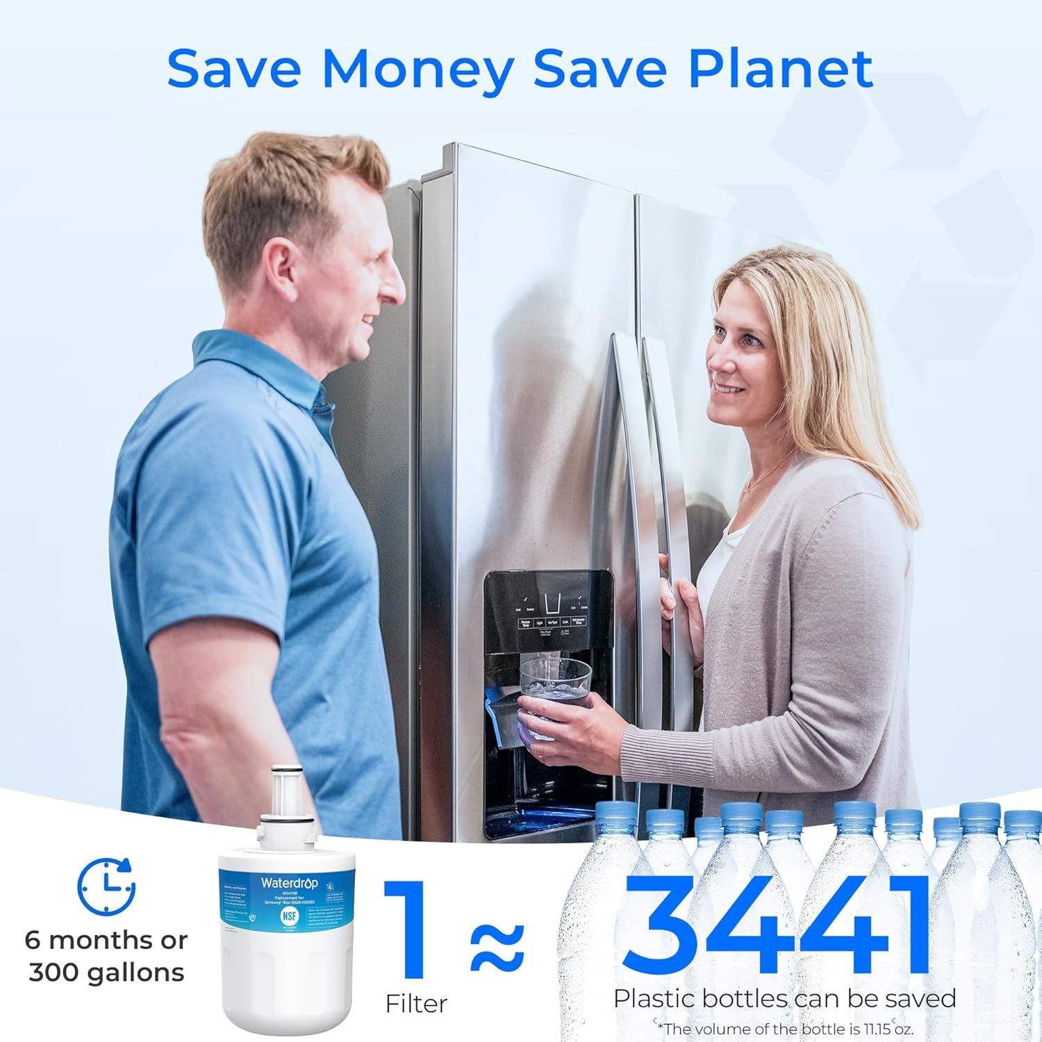 Waterdrop Fridge Water Filter Replacement for Samsung DA29-00003G, DA29-00003B