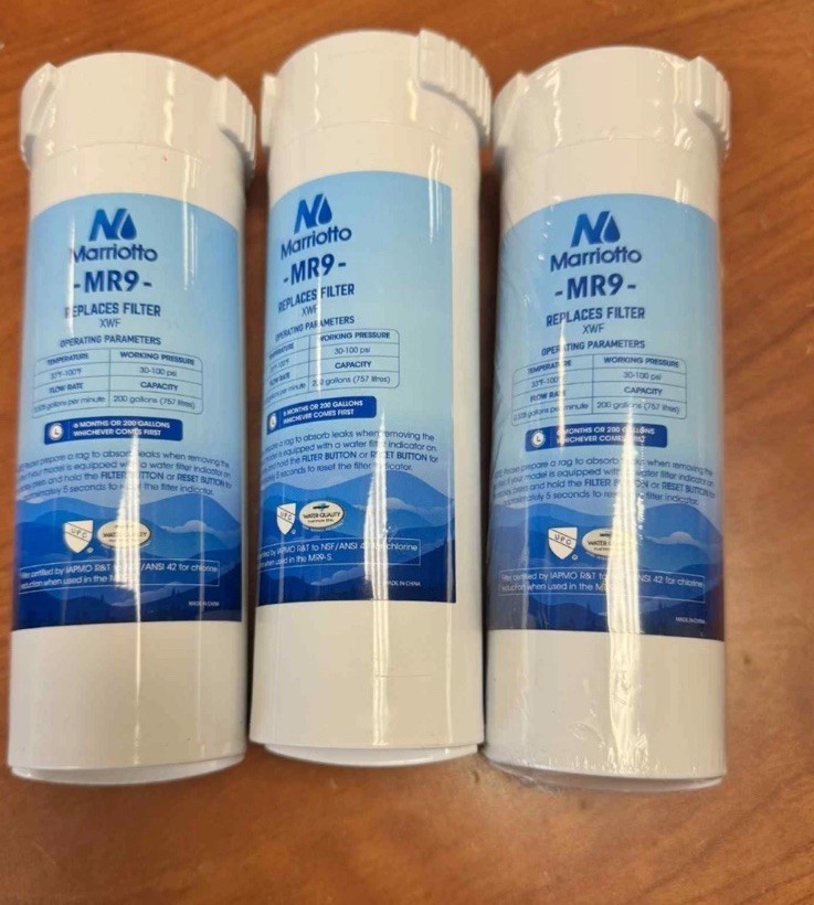 3 Pack Marriotto MR9 Refrigerator Replacement Water Filters