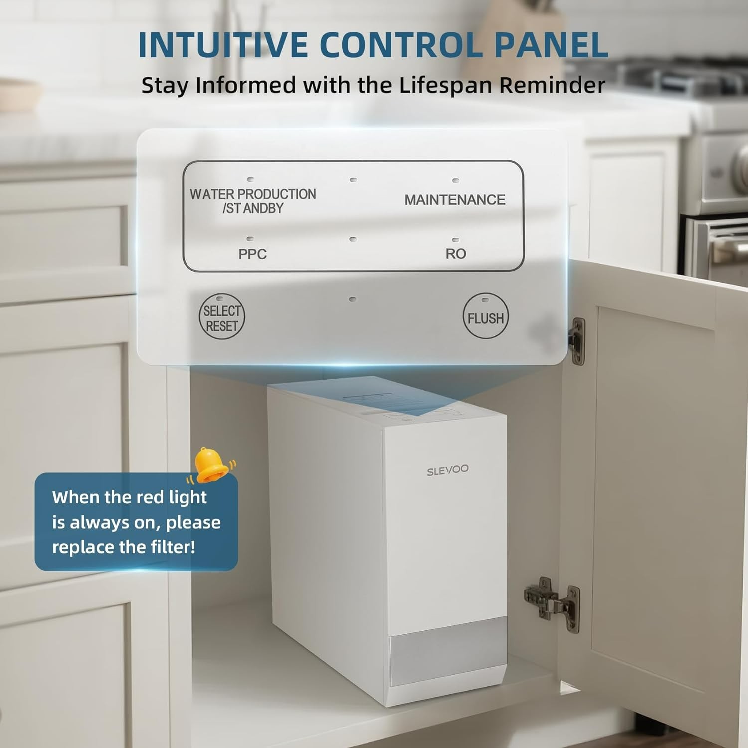 Slevoo SJ-RO75R Reverse Osmosis System 700Gal Under Sink RO Water Filtration