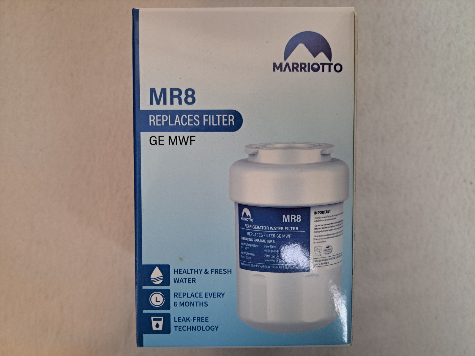 Marriotto – Replacement Refrigerator Water Filter #MR8 – Sealed