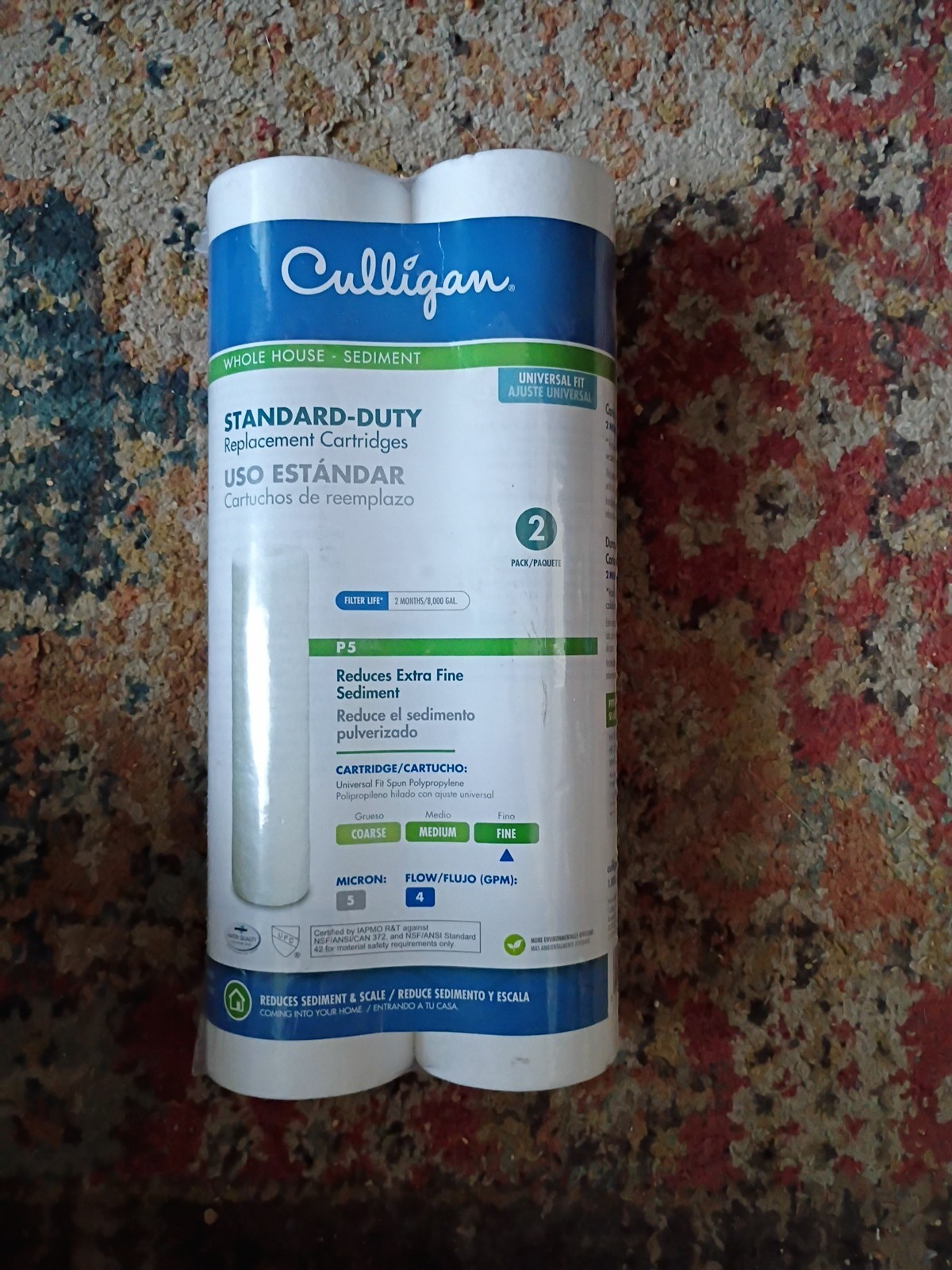 2 Pk Culligan P5 Whole House Standard Duty Extra FINE Sediment Water Filter