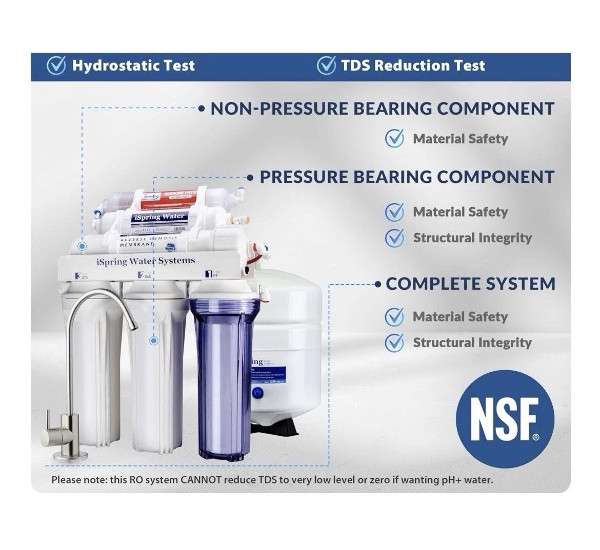 iSpring RCC7AK-BN NSF Certified 6 Stage Reverse Osmosis System w/Alkaline Filter