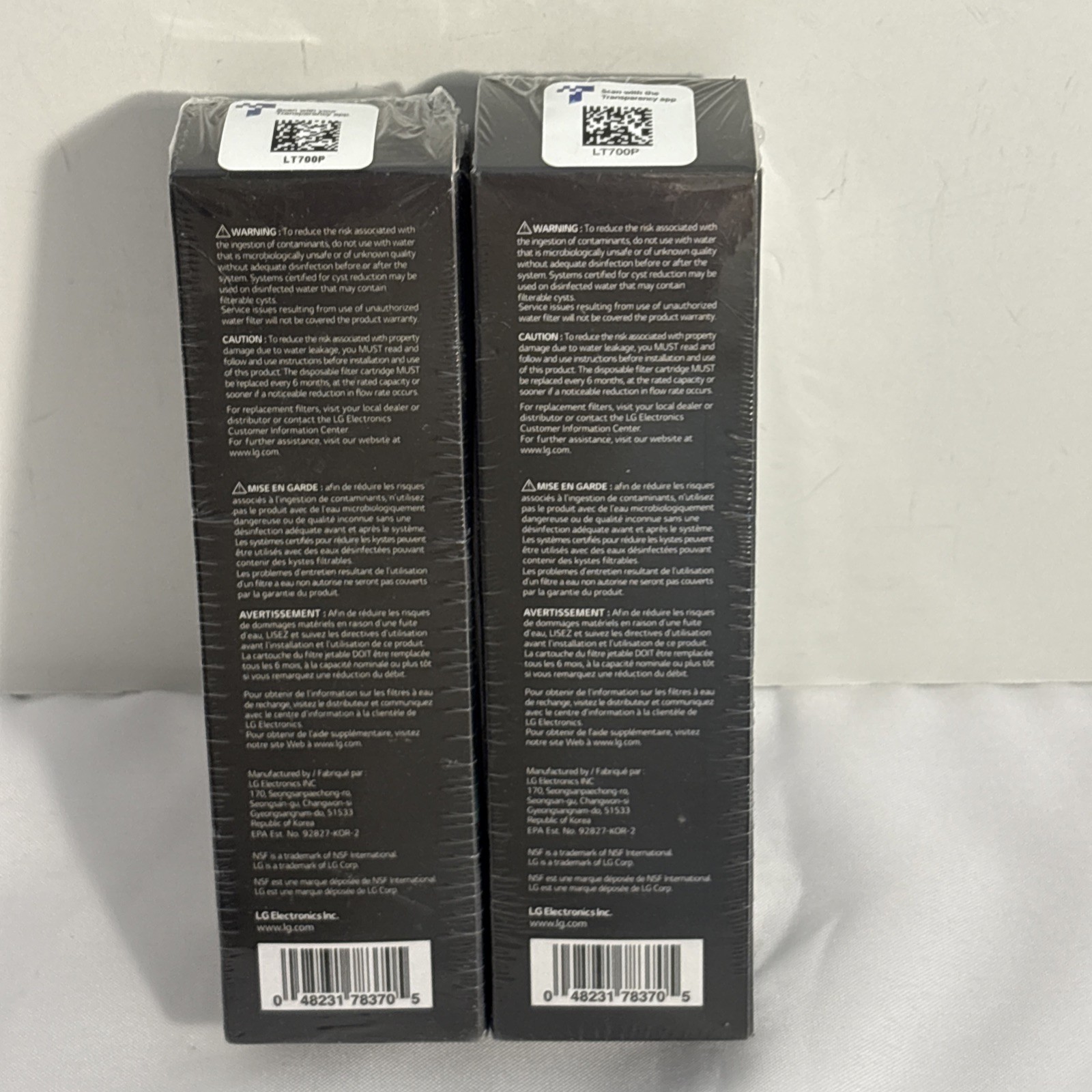 LG LT700P Refrigerator Replacement Water Filter ADQ36006101 (Lot of 2) New