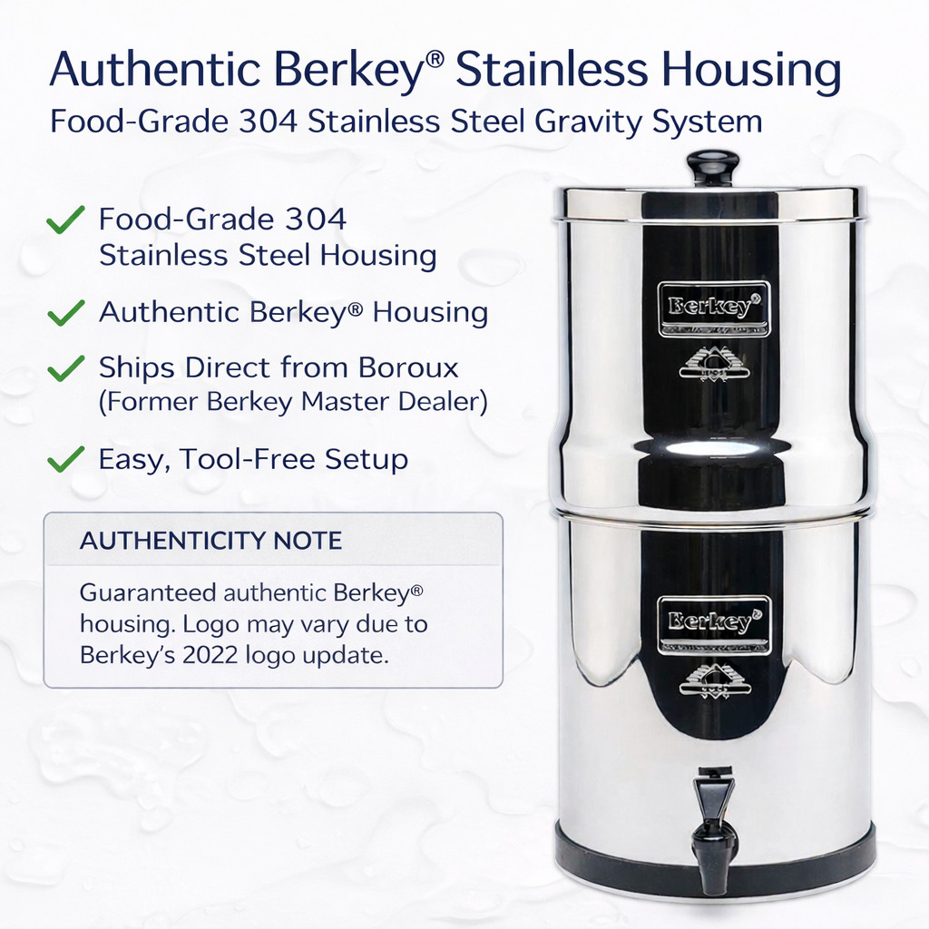 Imperial Berkey Water Filter with 2 Boroux Foundation Black + 2 Fluoride Filters