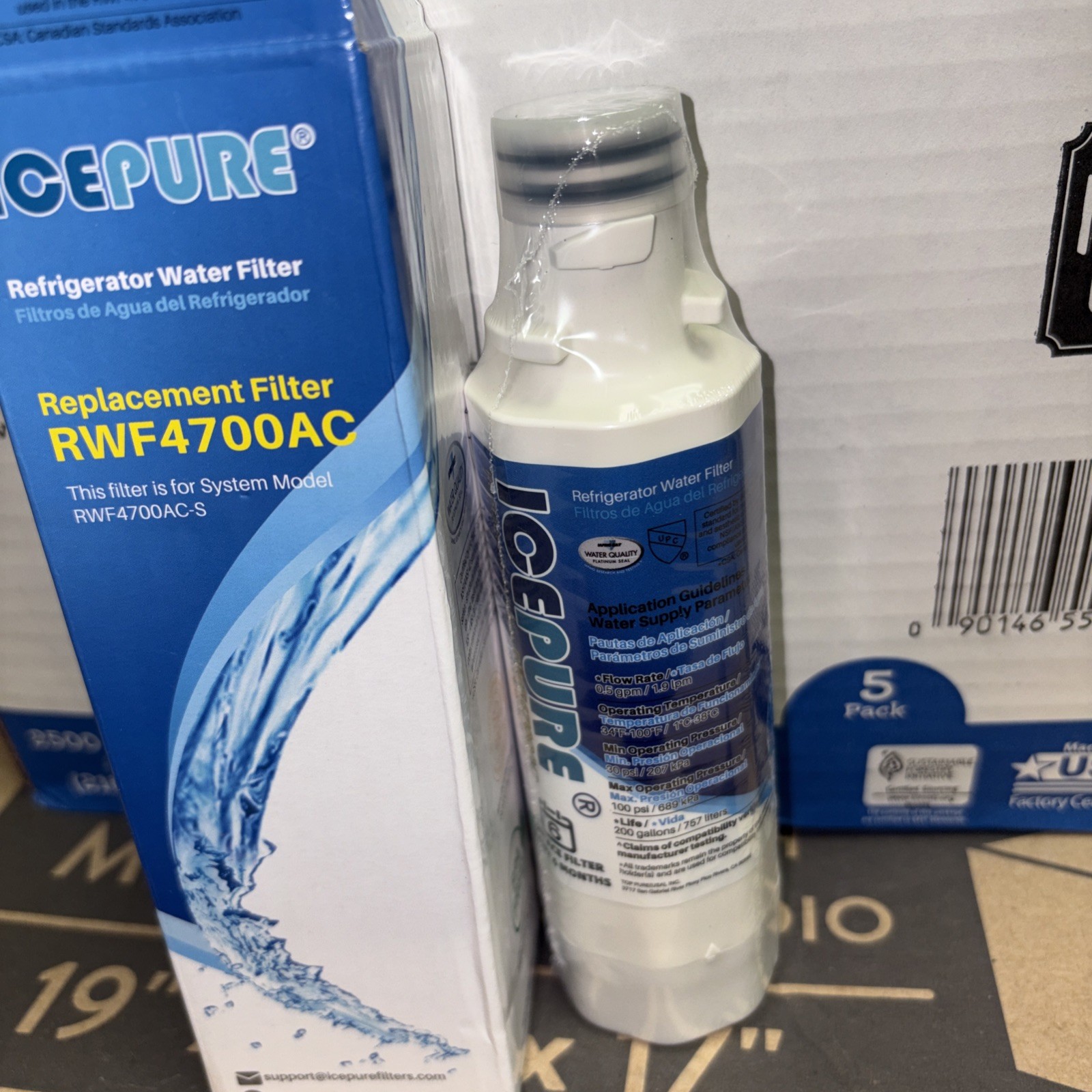 ICEPURE RWF4700AC Replacement Refrigerator Water Filter For LG/Kenmore/Sears