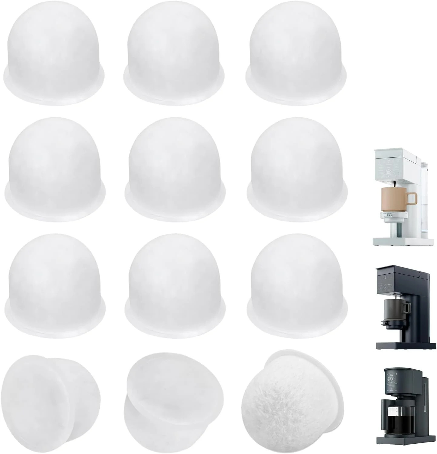 12-Pack Charcoal Water Filter Pods Compatible with Chefman Caffeinator & for Che