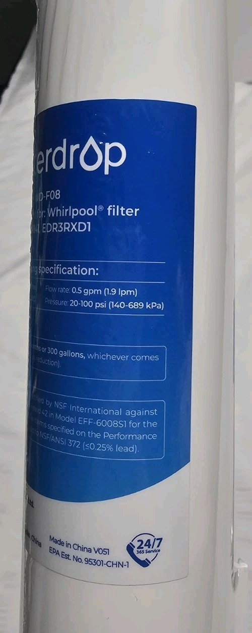 2 Pack of Genuine Waterdrop Filters Model WD-F08 | New Sealed- Replacement