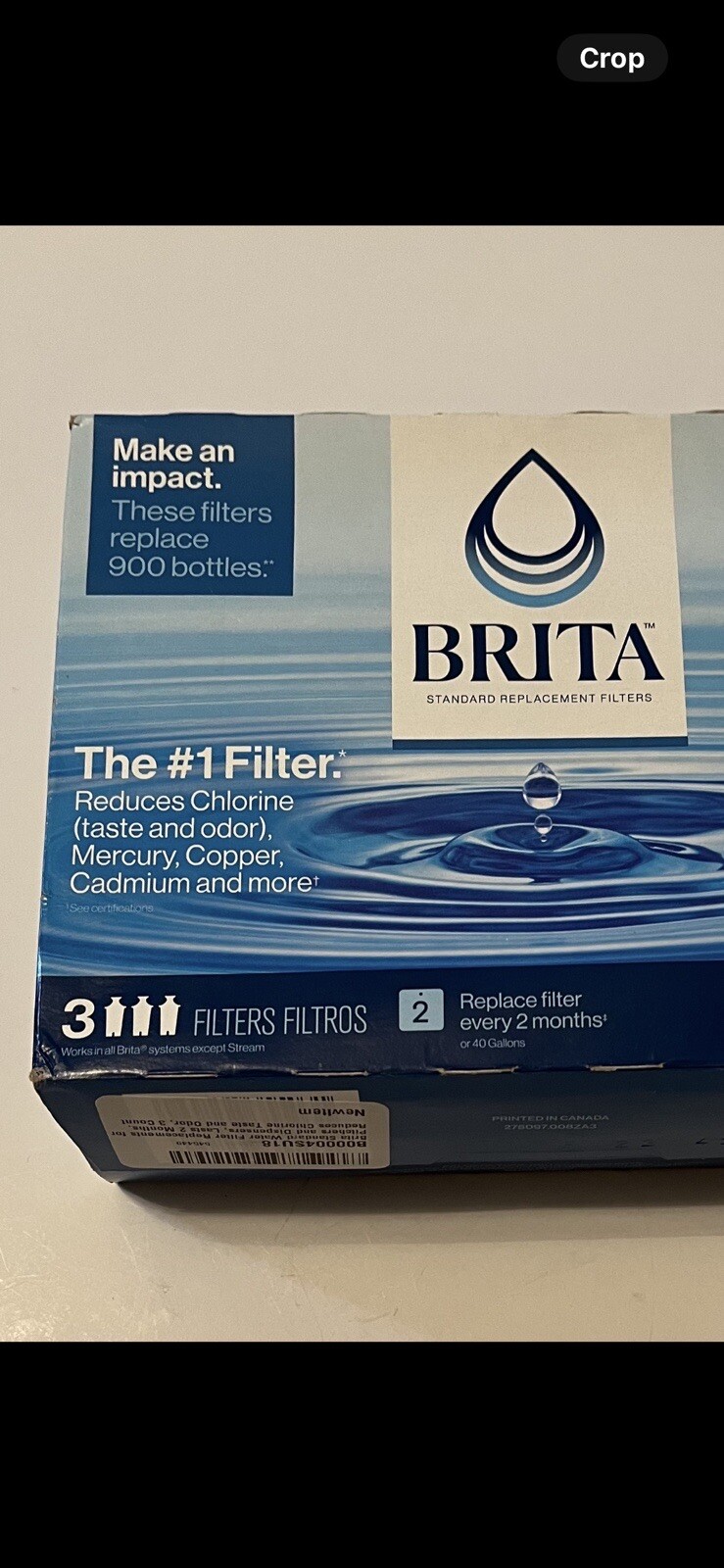 BRITA STANDARD REPLACEMENT FILTERS.3 COUNTS.NEW IN BOX.