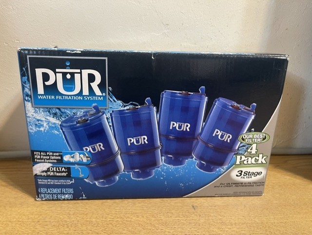 NEW 4 PACK PUR WATER FILTRATION SYSTEMS FILTERS FAUCET 3 STAGE GOLD PACKAGES