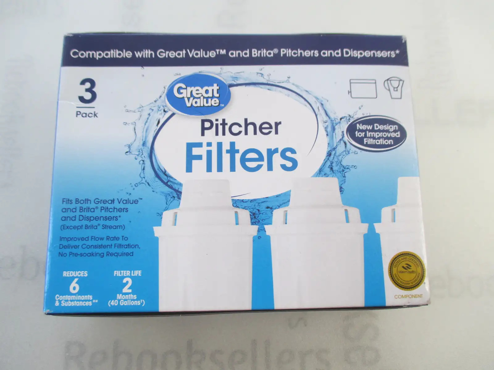 Great Value Pitcher Filters, Replacement for Pitchers and Dispensers, 3 Count,..