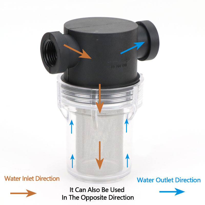 G1/2″ 3/4″ 1″ 40 Mesh Inline Mesh Strainer Water Pump High Flow Pipeline Filter