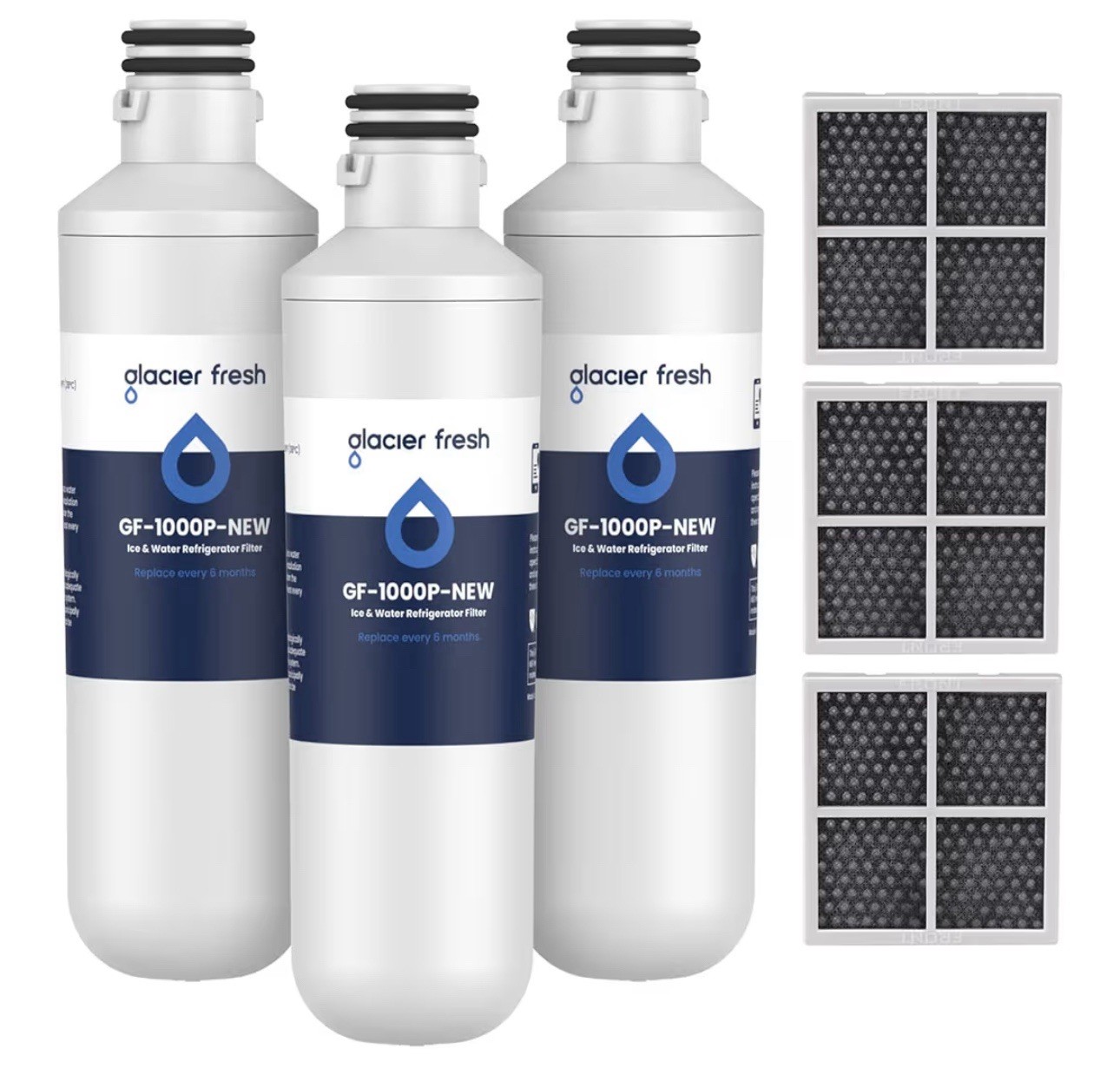 3PK WATER FILTER GF-1000-NEW LT1000PC + 4PK FILTER GLACIER FRESH ADQ73334008