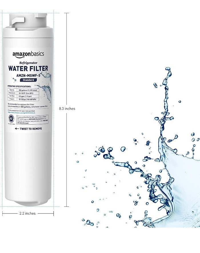 Amazon Basics Replacement Water Filter AMZN-MSWF Standard Filtration 1 pack New