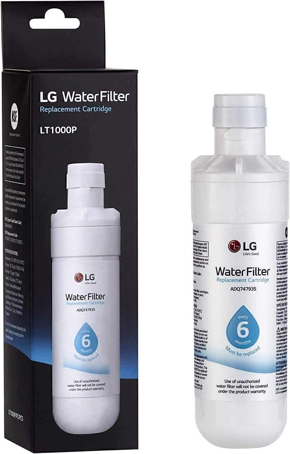 2 Pack LG LT1000P Refresh Refrigerator Ice Water Filter ADQ747935 GF-D706BSL USA